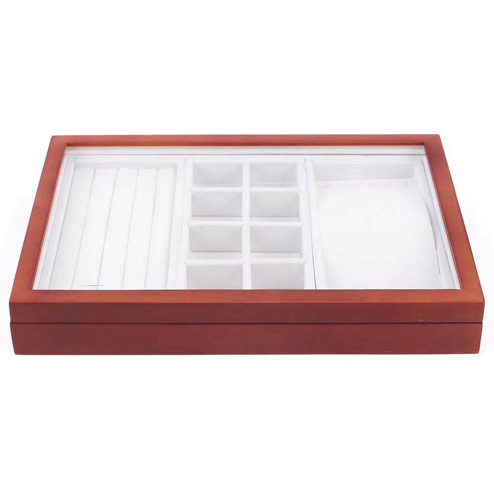 Maple Brown Multi Function Wooden Jewelry Organizer Box. Picture 8