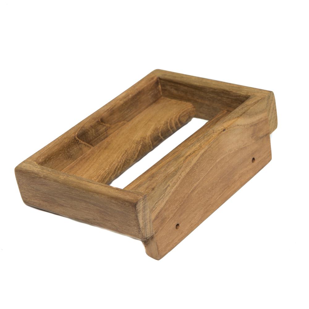 Traditional Solid Teak Wall Mount Soap Dish. Picture 4