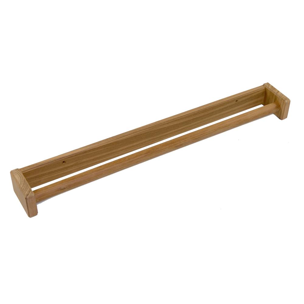 22" Traditional Solid Teak Towel Bar. Picture 1