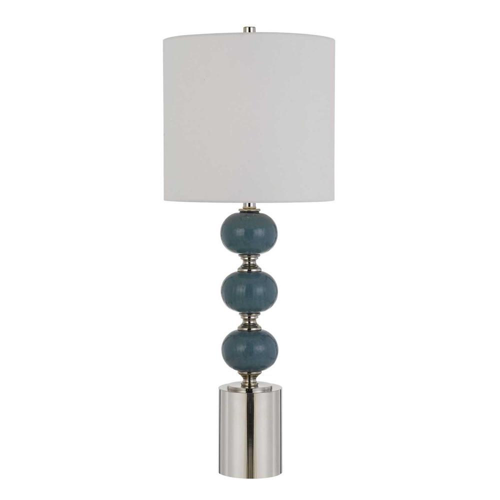 Set of Two 29" Modern Blue Metal Table Lamps. Picture 2
