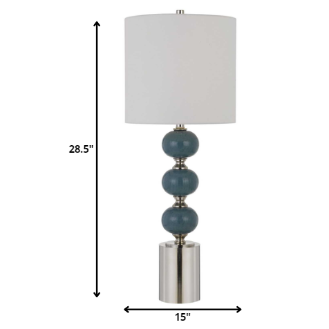 Set of Two 29" Modern Blue Metal Table Lamps. Picture 5