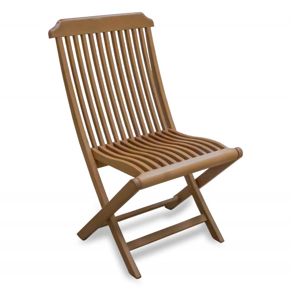 Brown Solid Wood Deck Chair. Picture 1