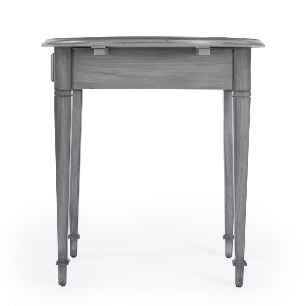 28" Grey Manufactured Wood Oval End Table With Drawer. Picture 5