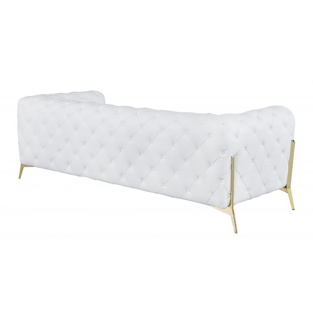 93" White And Gold Sofa. Picture 4