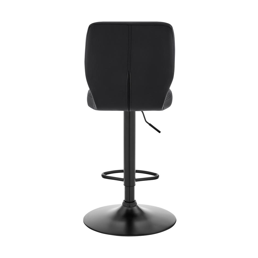 Black Faux Leather Textured Adjustable Bar Stool. Picture 3