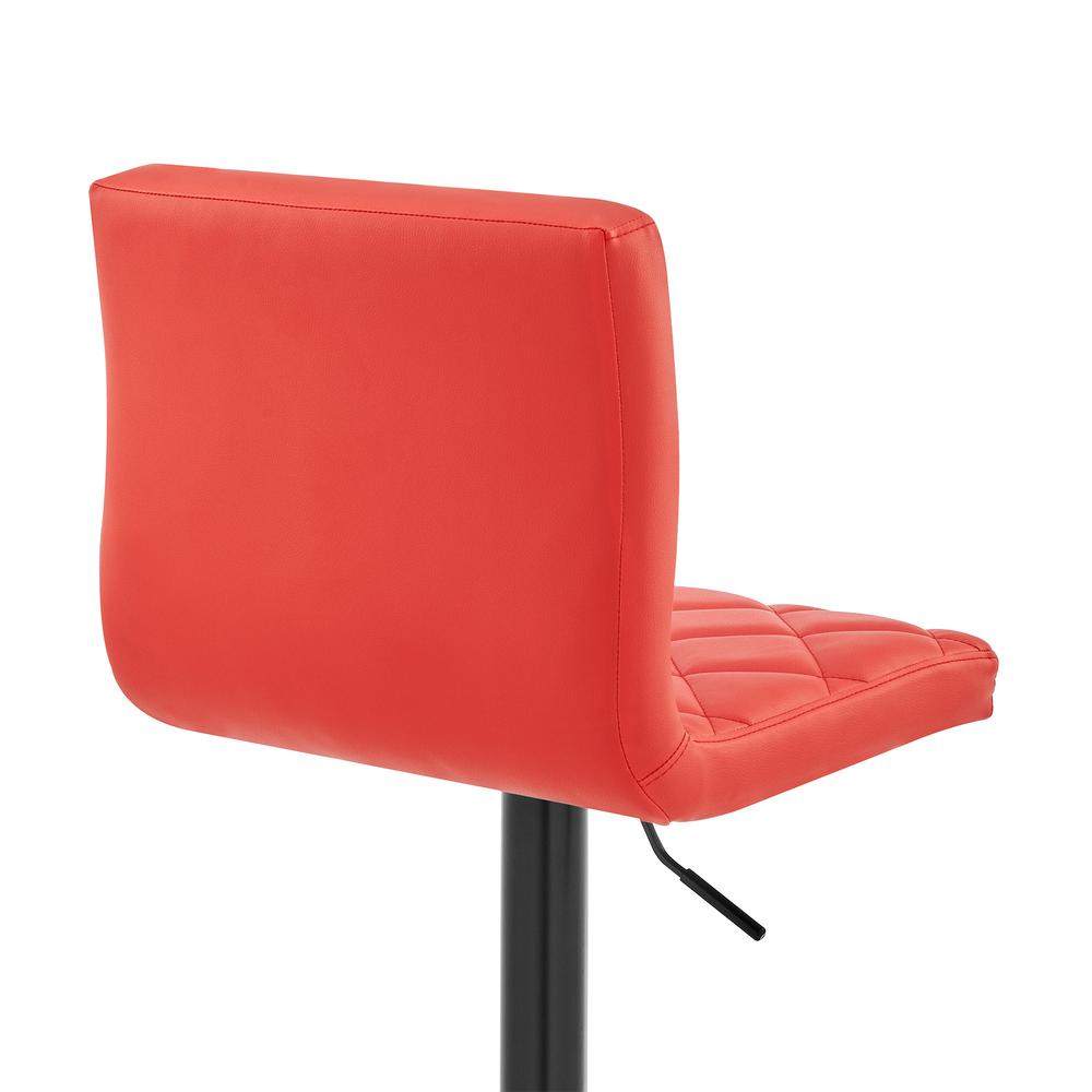 Red Faux Leather Swivel Adjustable Bar Stool. Picture 8