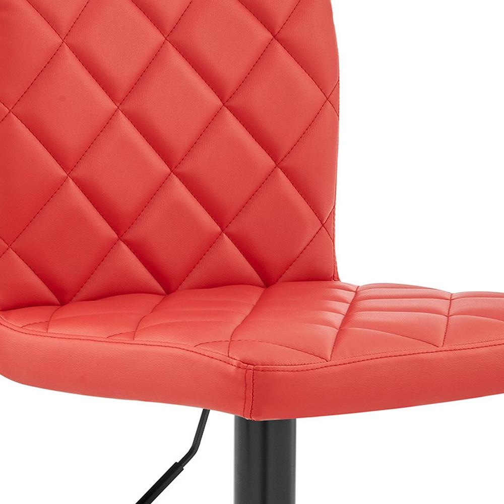 Red Faux Leather Swivel Adjustable Bar Stool. Picture 2