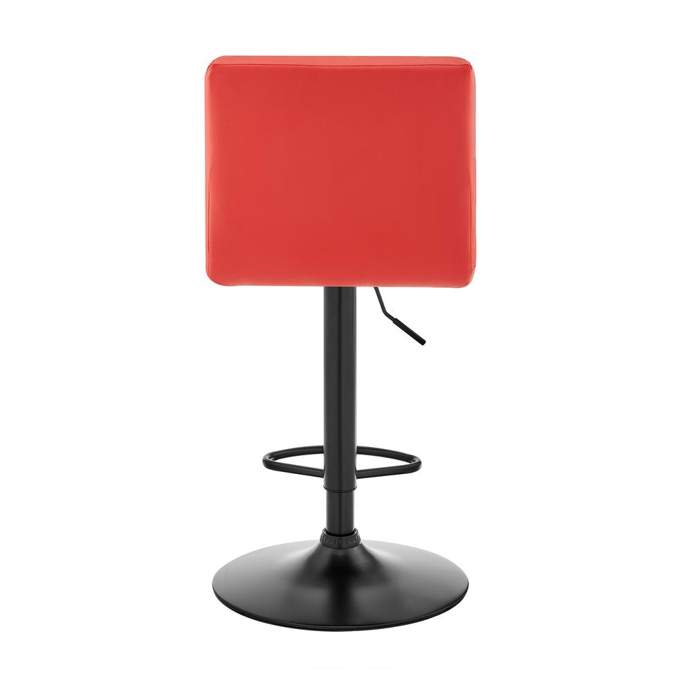 Red Faux Leather Swivel Adjustable Bar Stool. Picture 6