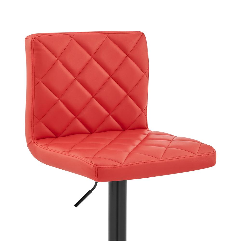 Red Faux Leather Swivel Adjustable Bar Stool. Picture 7