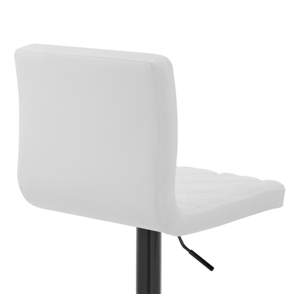 White Faux Leather Swivel Adjustable Bar Stool. Picture 6