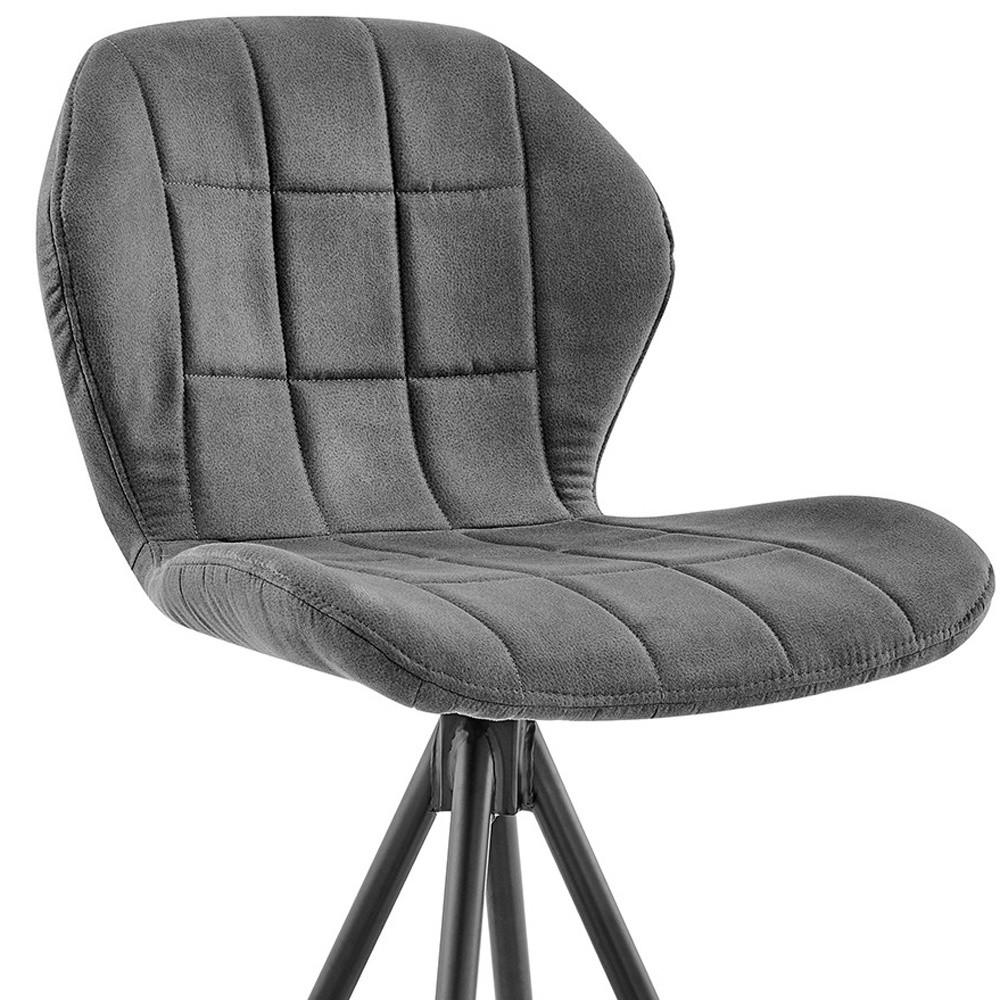 26" Charcoal Gray and Black Microfiber Squared Channel Bar Stool. Picture 9