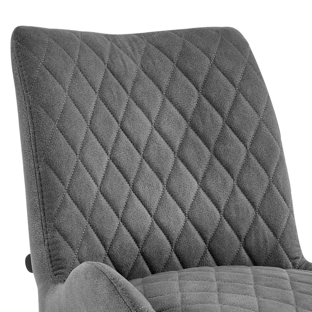 43" Charcoal Microfiber and Black Iron Bar Height Chair. Picture 7
