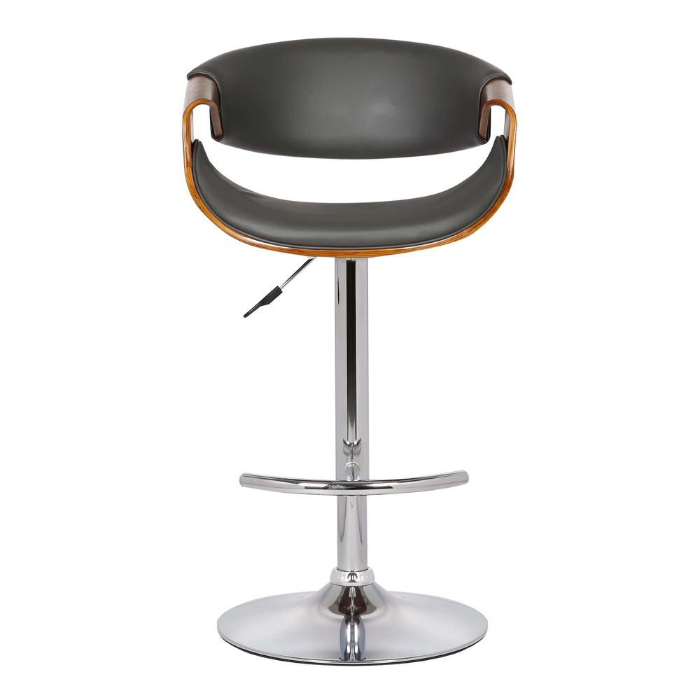 Mod Adjustable Grey Faux Leather Swivel Bar Stool. Picture 4