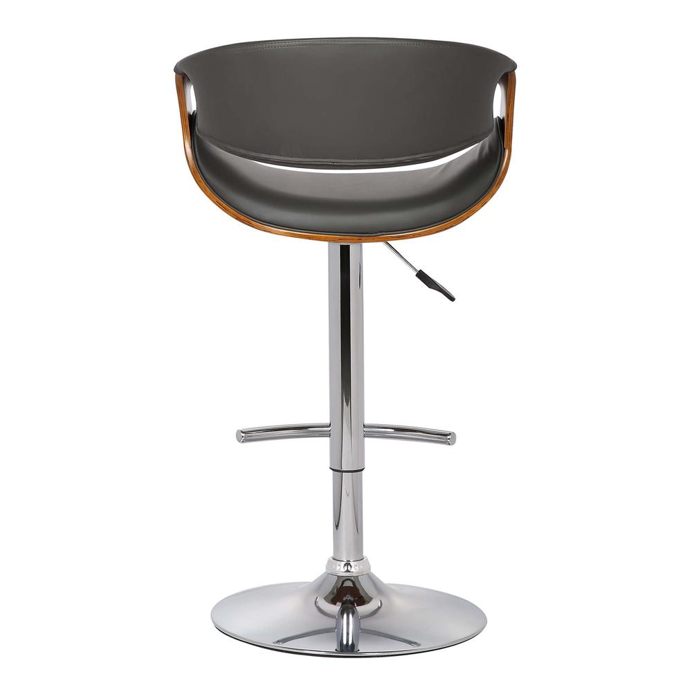 Mod Adjustable Grey Faux Leather Swivel Bar Stool. Picture 6