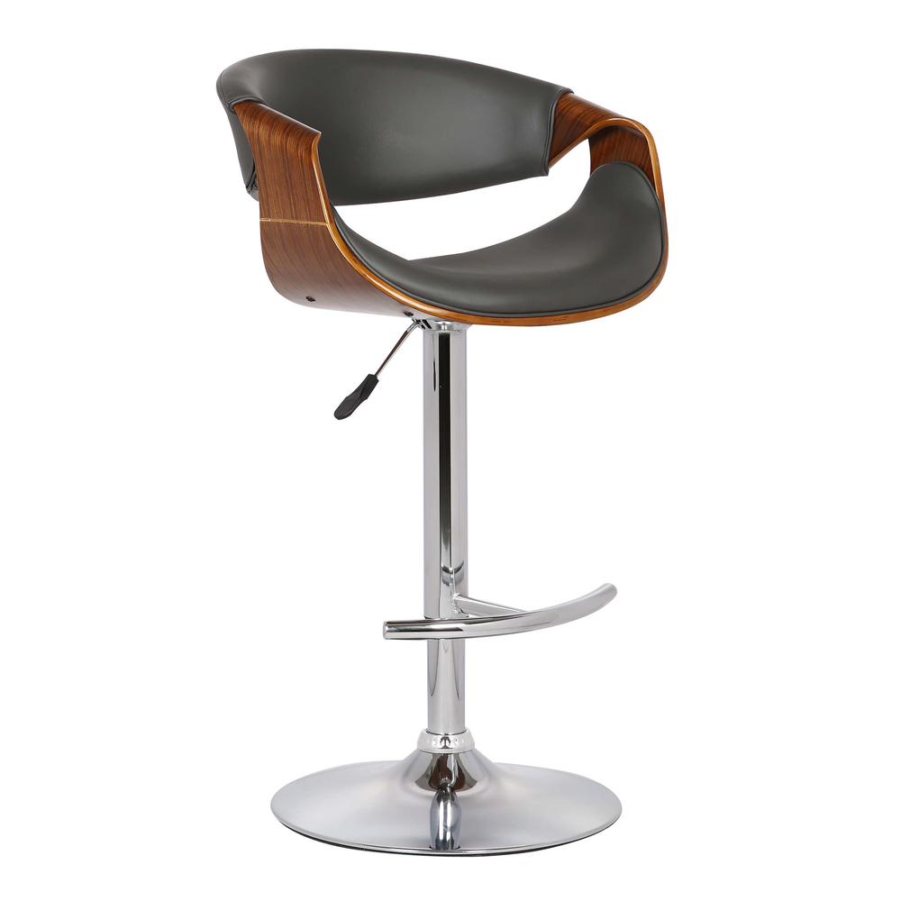 Mod Adjustable Grey Faux Leather Swivel Bar Stool. Picture 2
