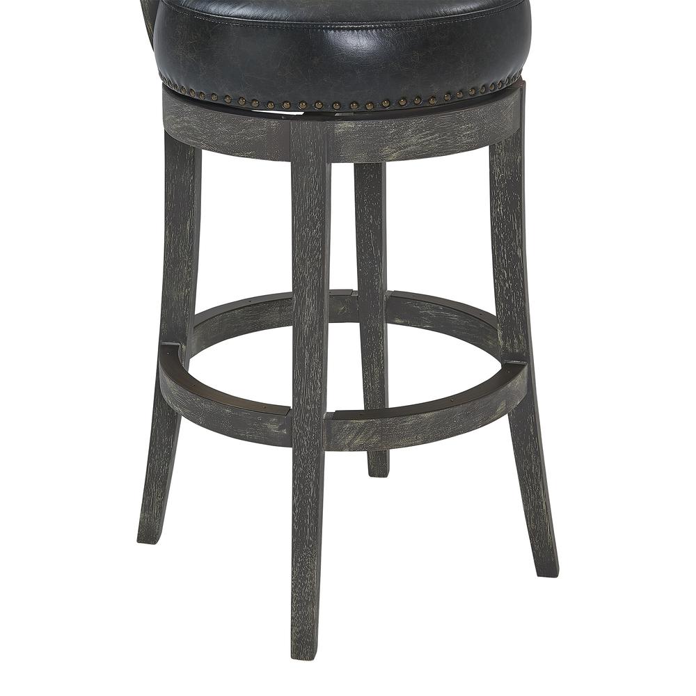 26" Brown Onyx Faux Leather Swivel Wood Counter Stool. Picture 6