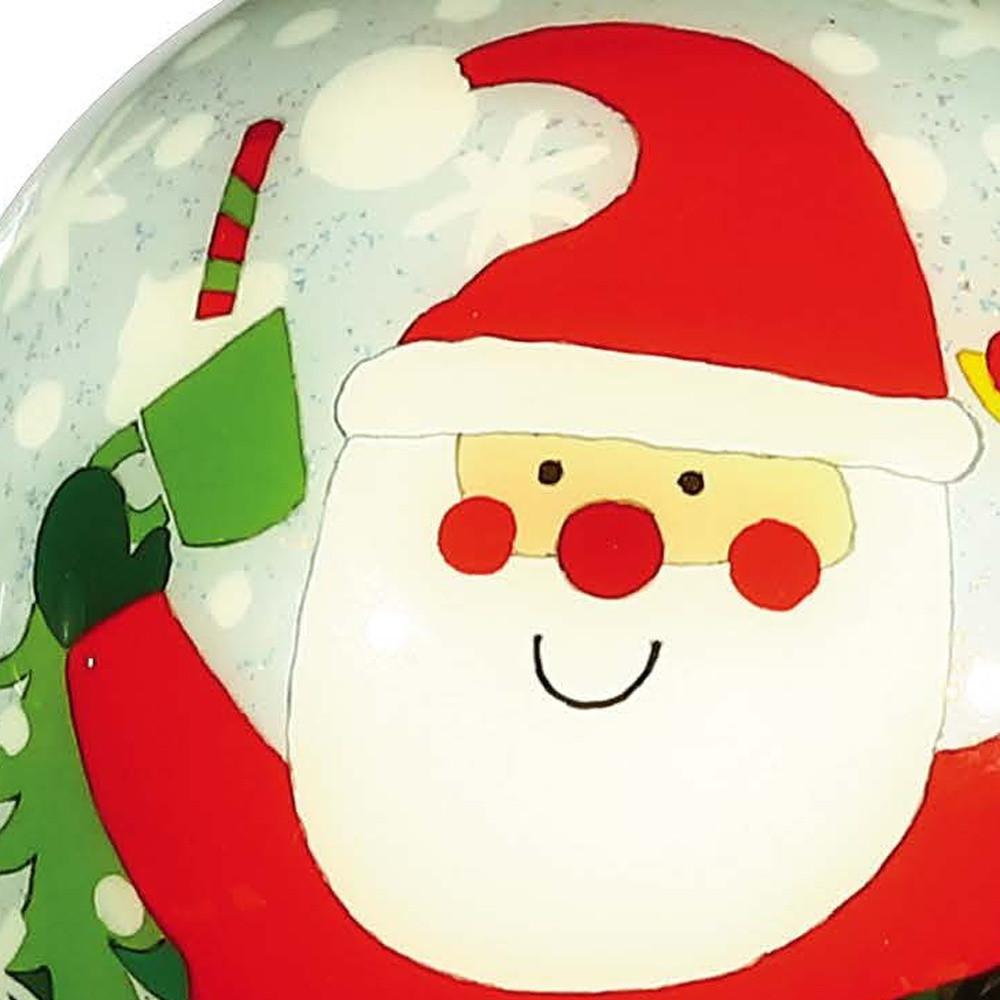 Festive Glitter Santa Hand Painted Mouth Blown Glass Ornament. Picture 4