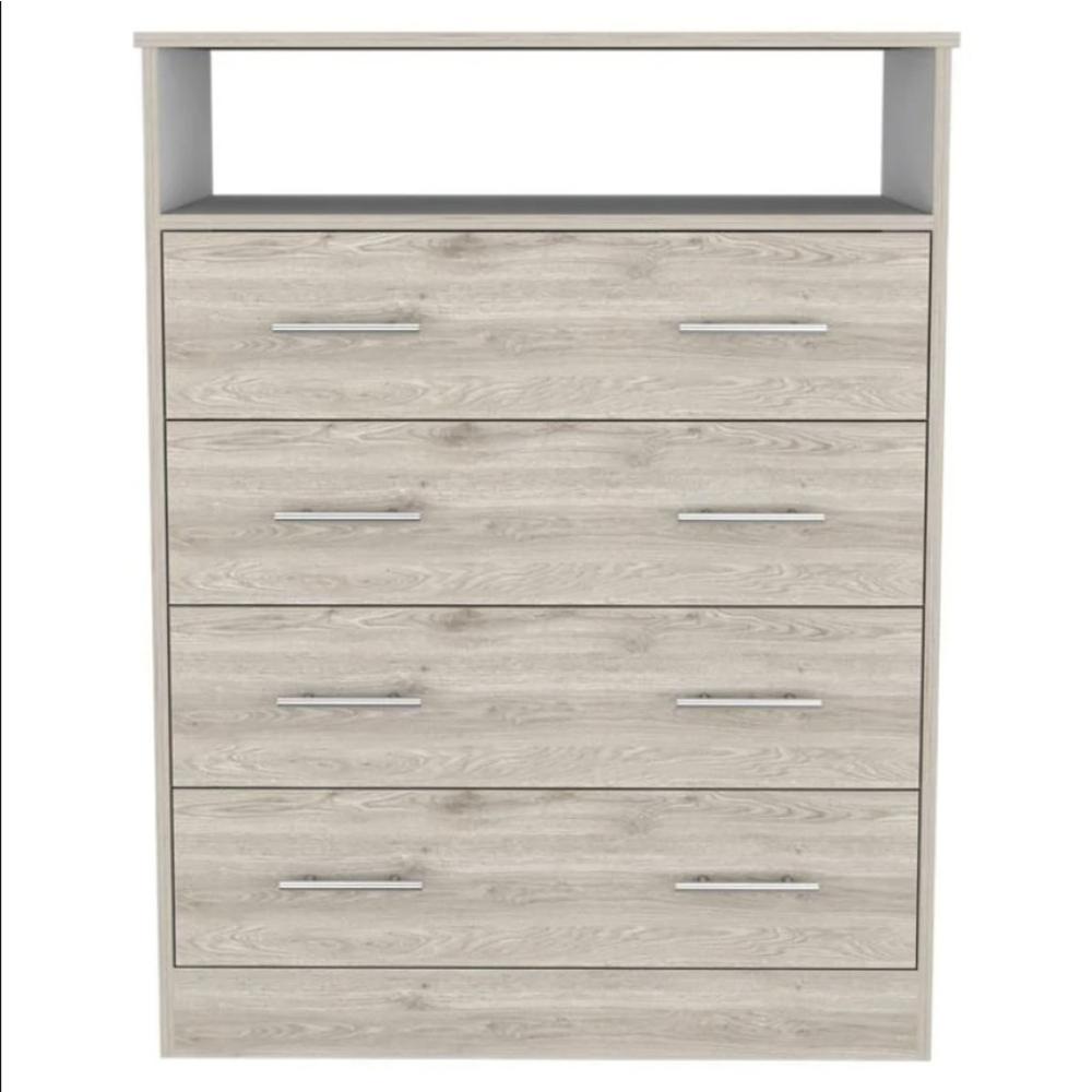 33" Light Grey Manufactured Wood Four Drawer Dresser. Picture 1