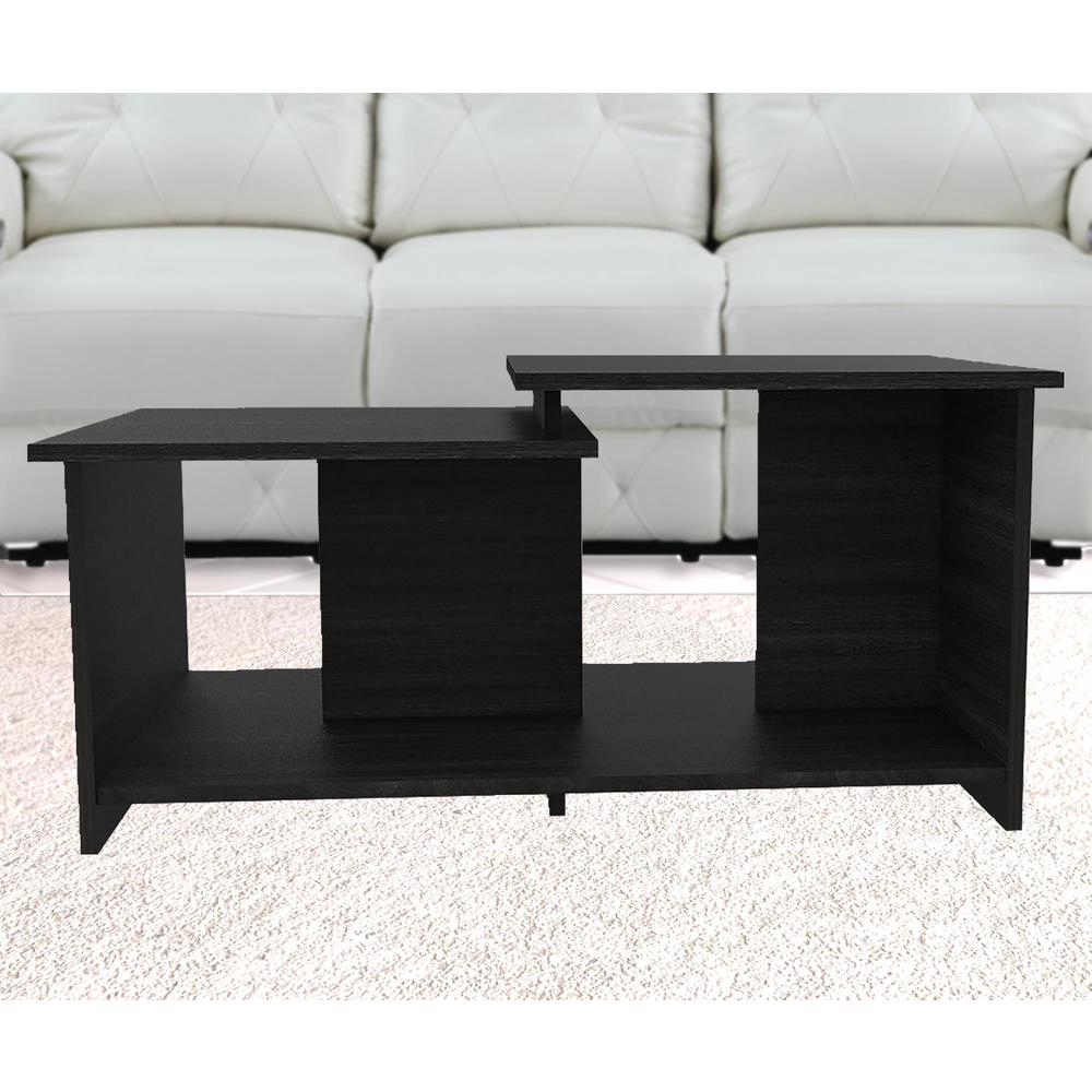 35" Black Manufactured Wood Rectangular Coffee Table. Picture 5