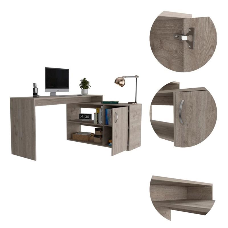 Contemporary and Professional Light Grey Home Office Desk. Picture 4