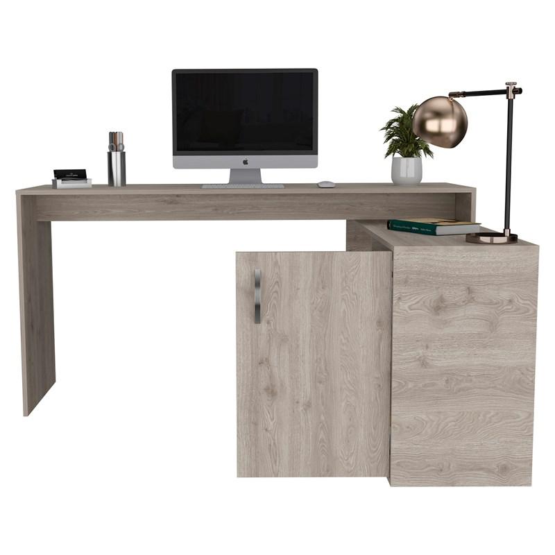 Contemporary and Professional Light Grey Home Office Desk. Picture 2