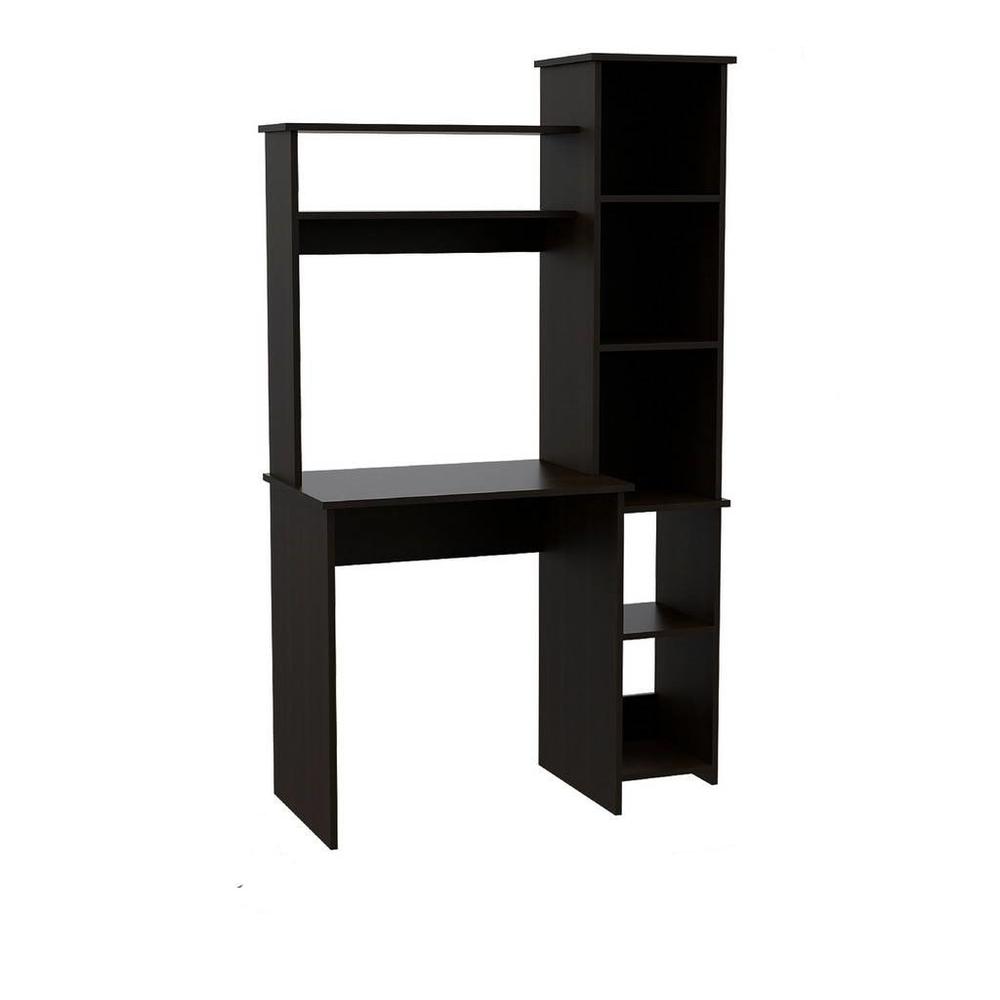 Modern Black  Office Desk with Storage Cabinet. Picture 1