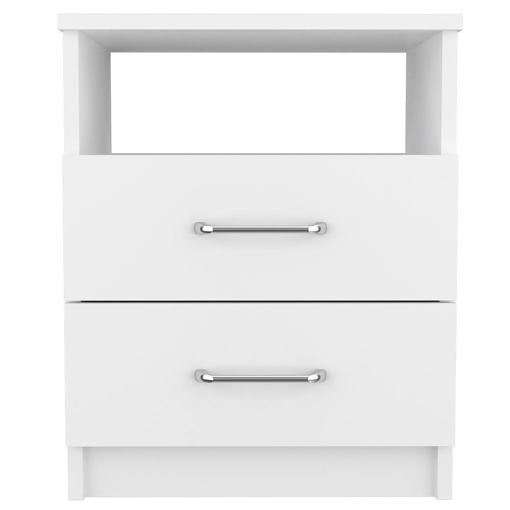 Modern and Stylish White Particle Bedroom Nightstand. Picture 1