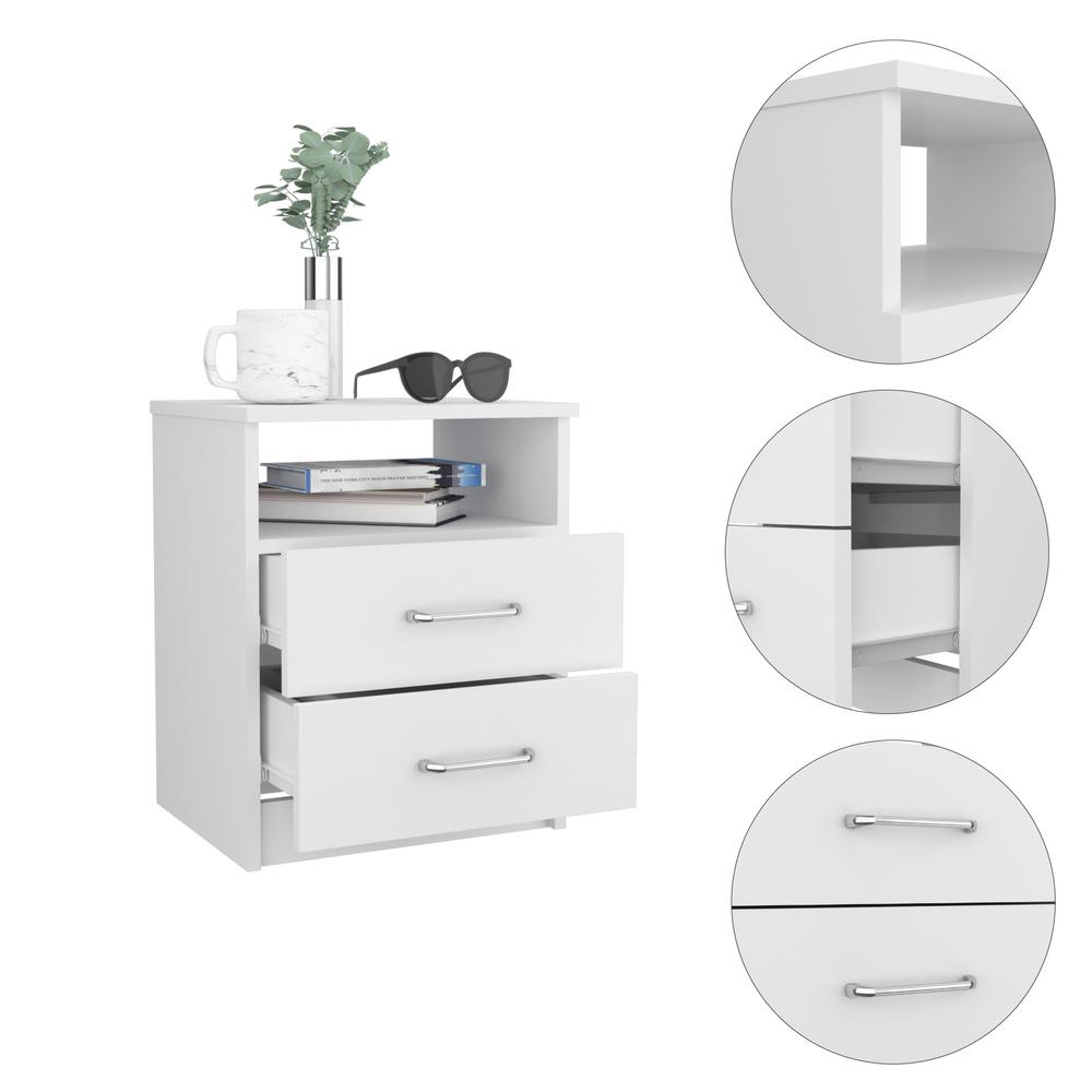 Modern and Stylish White Particle Bedroom Nightstand. Picture 2