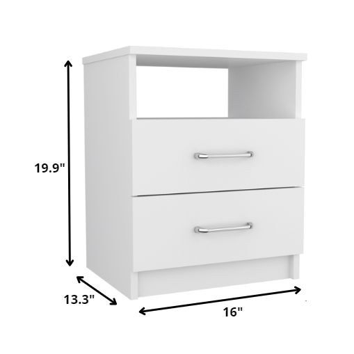 Modern and Stylish White Particle Bedroom Nightstand. Picture 4