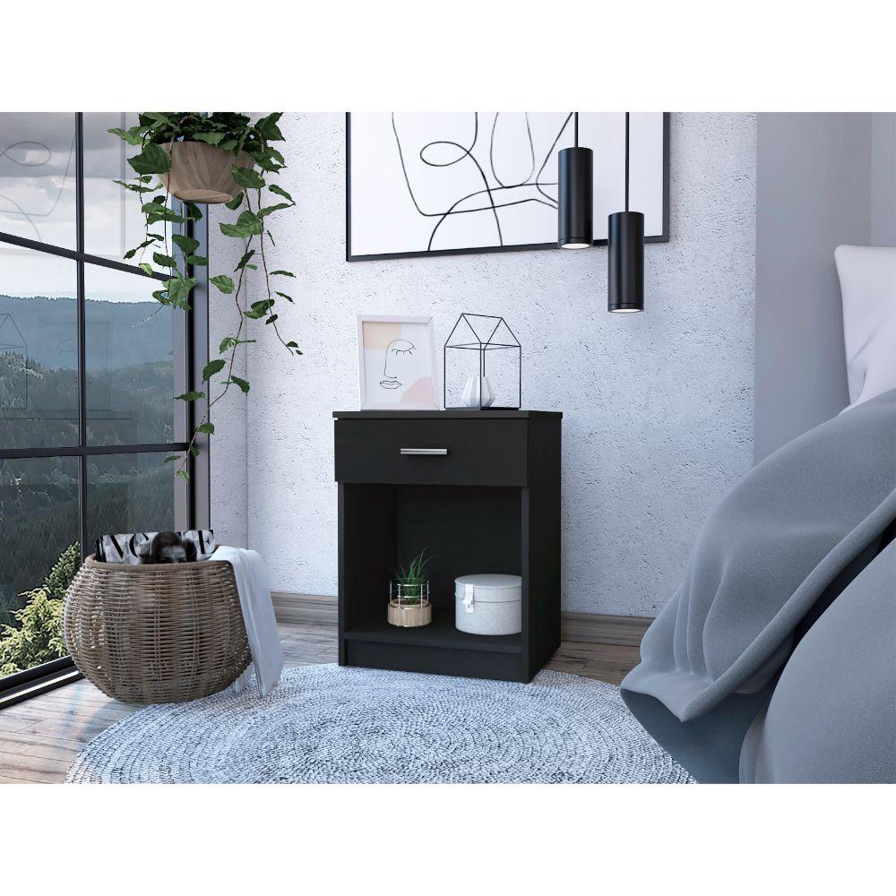Modern and Eco Black Bed and Bath Nightstand. Picture 3