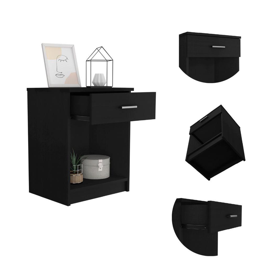 Modern and Eco Black Bed and Bath Nightstand. Picture 2