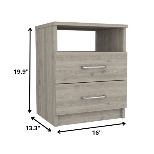 Modern and Stylish Light Grey Particle Bedroom Nightstand. Picture 6