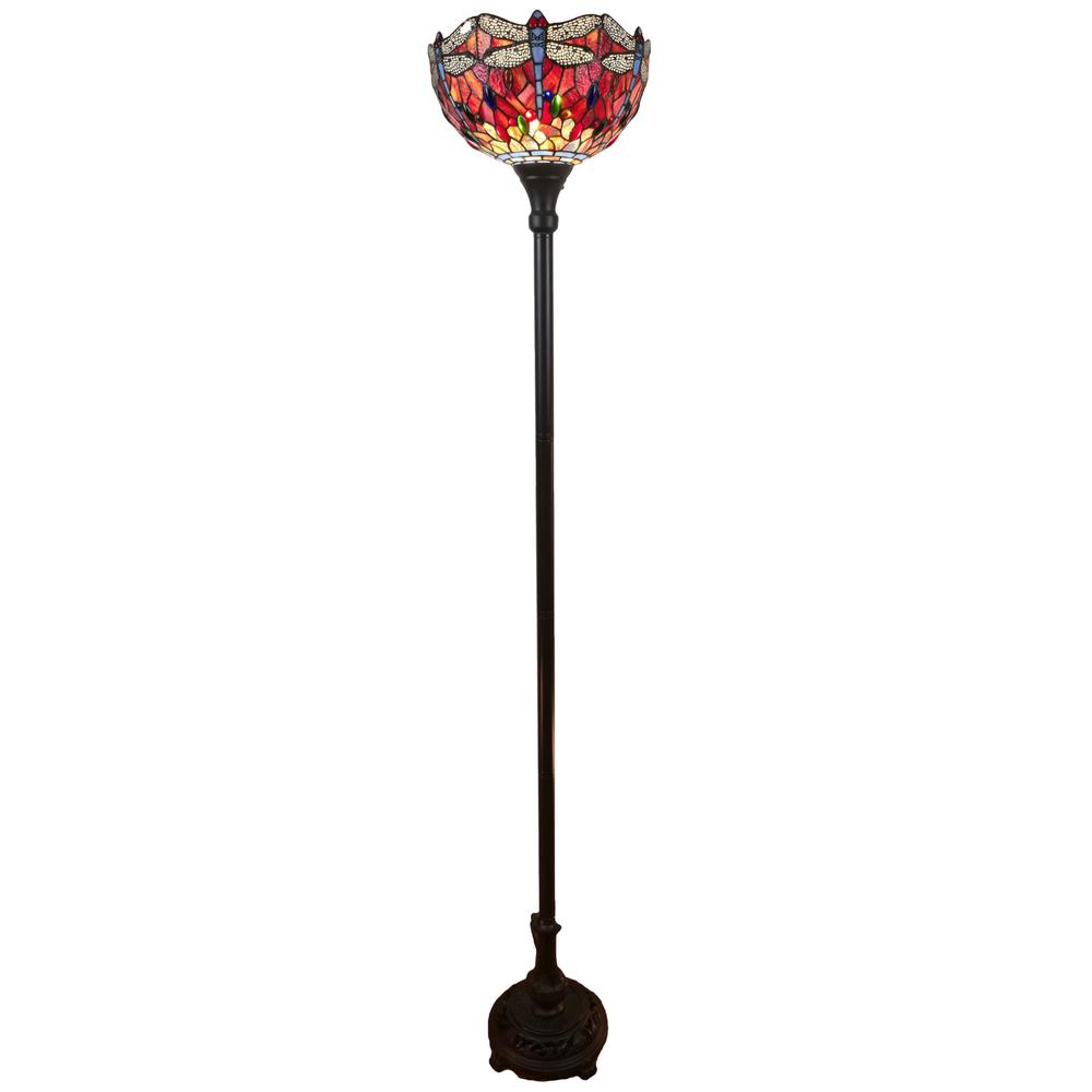 69" Brown Traditional Shaped Floor Lamp. Picture 1