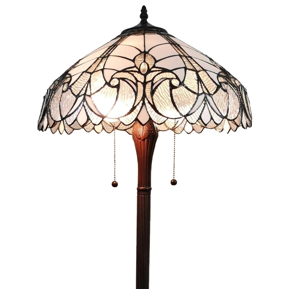 62" Brown Two Light Torchiere Floor Lamp. Picture 5