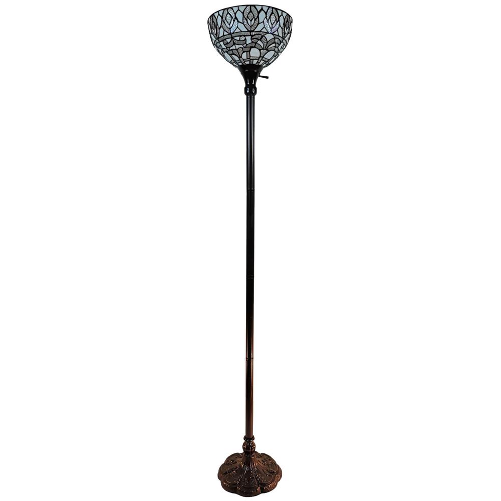 62" Brown Traditional Shaped Floor Lamp. Picture 1