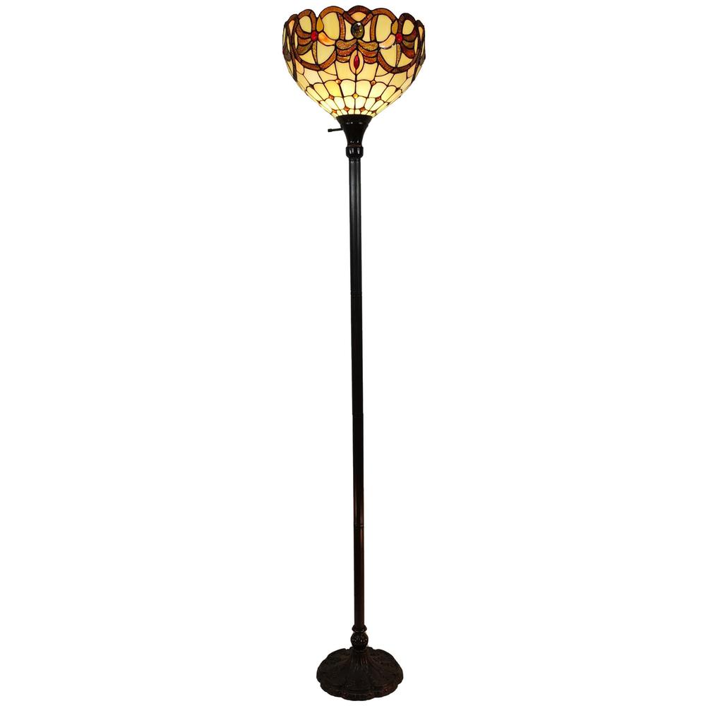 62" Brown Traditional Shaped Floor Lamp. Picture 2