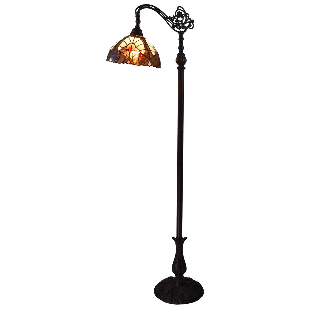 62" Brown Traditional Shaped Floor Lamp. Picture 1