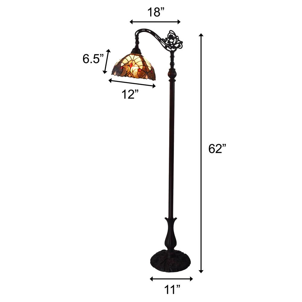 62" Brown Traditional Shaped Floor Lamp. Picture 8