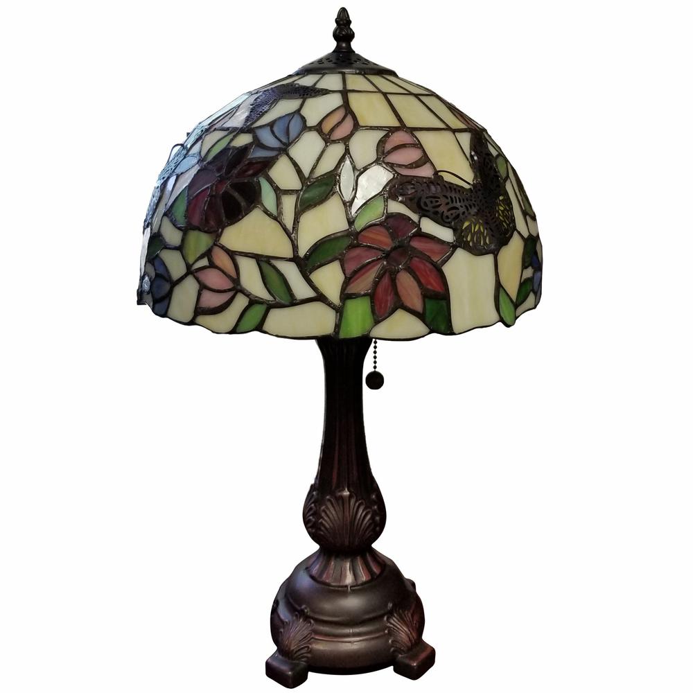 19" Tiffany Style Butterfly Table Lamp. Picture 3