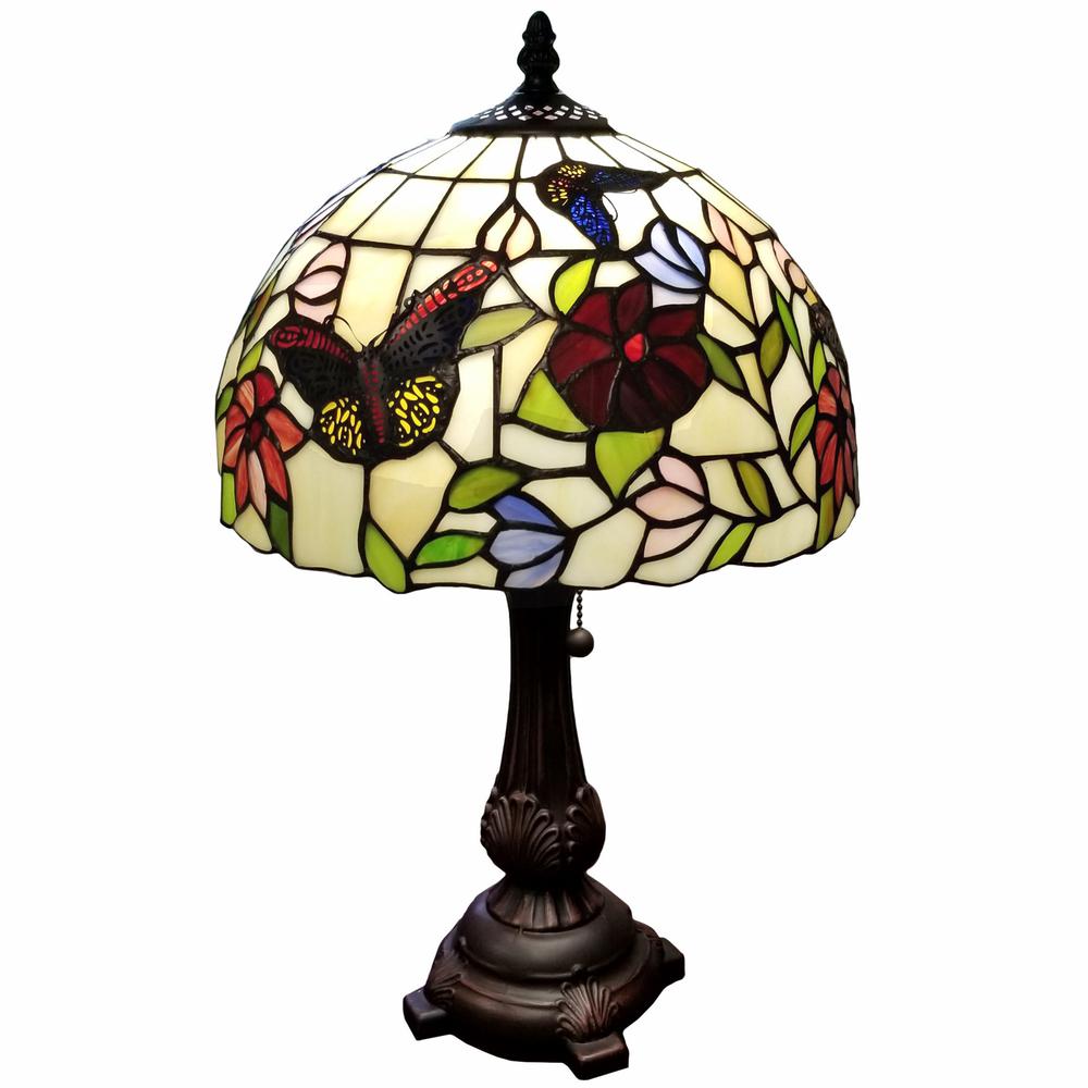 19" Tiffany Style Butterfly Table Lamp. Picture 4