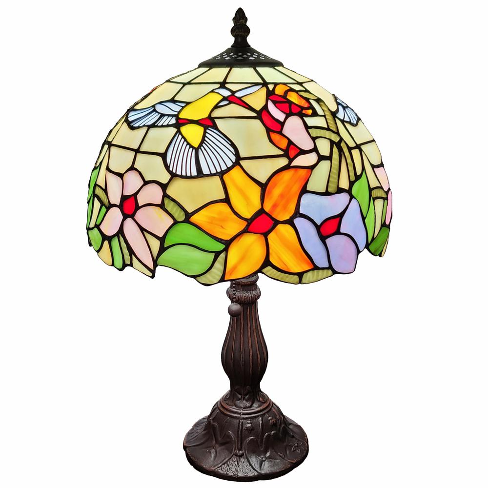 18" Tiffany Style Floral Table Lamp. Picture 1