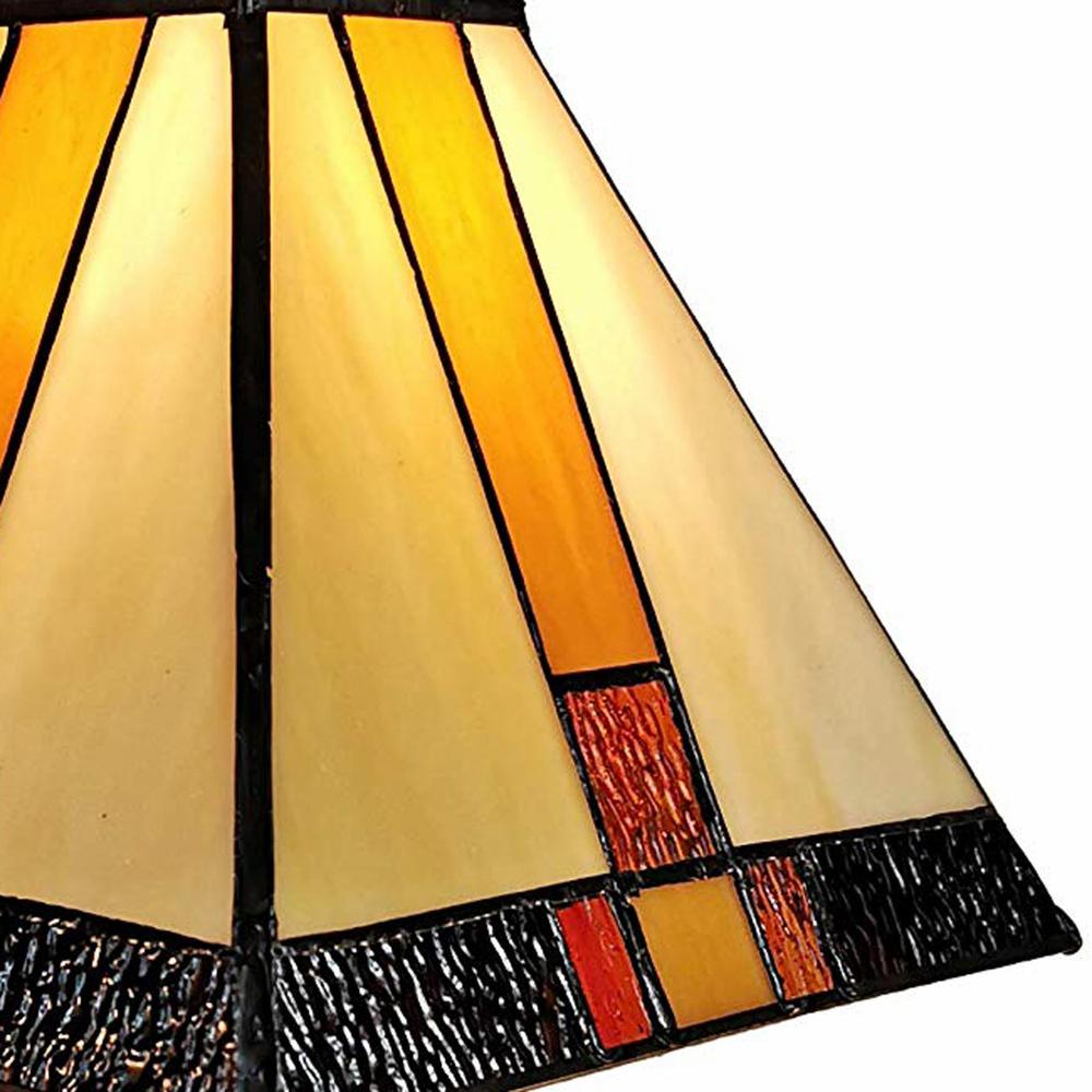 15" Tiffany Amber and Black Mission Style Table Lamp. Picture 4