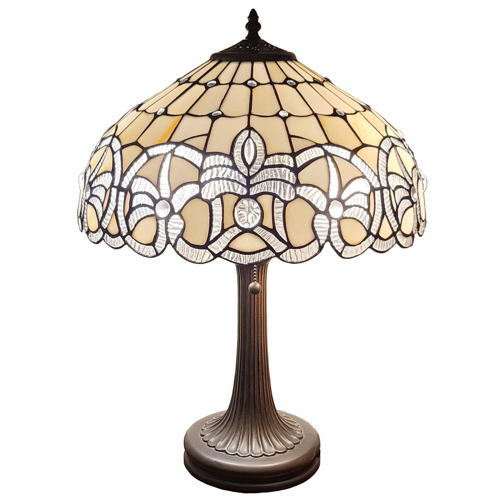 24" Stained Glass Two Light Stained Glass Two Light Accent Table Lamp. Picture 1