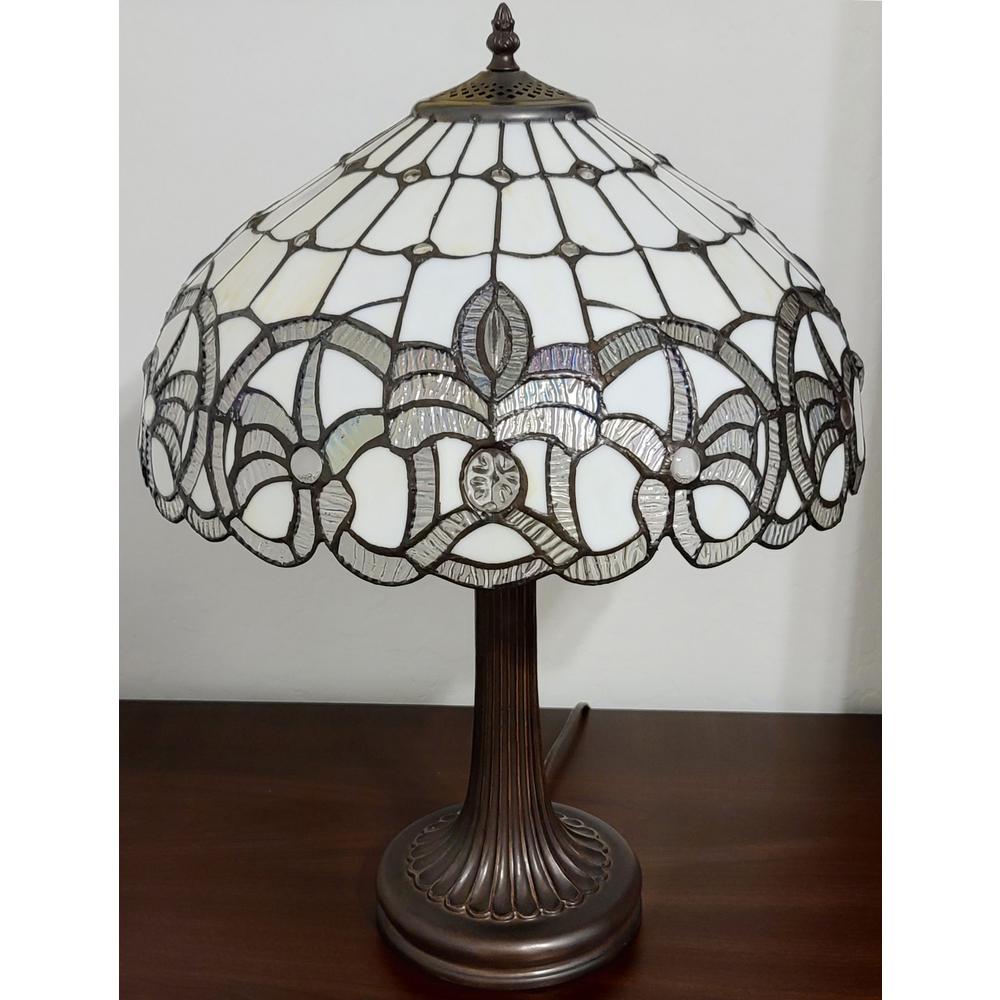 24" Stained Glass Two Light Stained Glass Two Light Accent Table Lamp. Picture 4