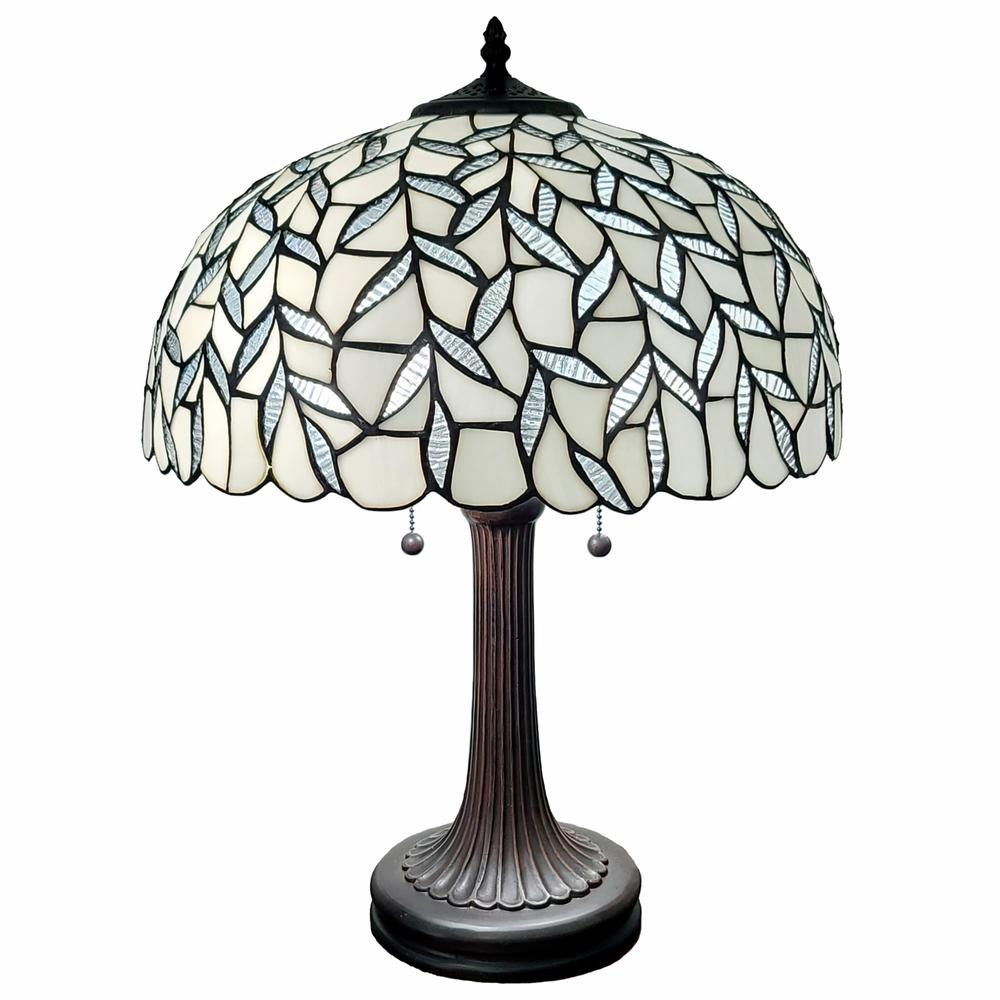24" Stained Glass Leafy Vintage Accent Table Lamp. Picture 1