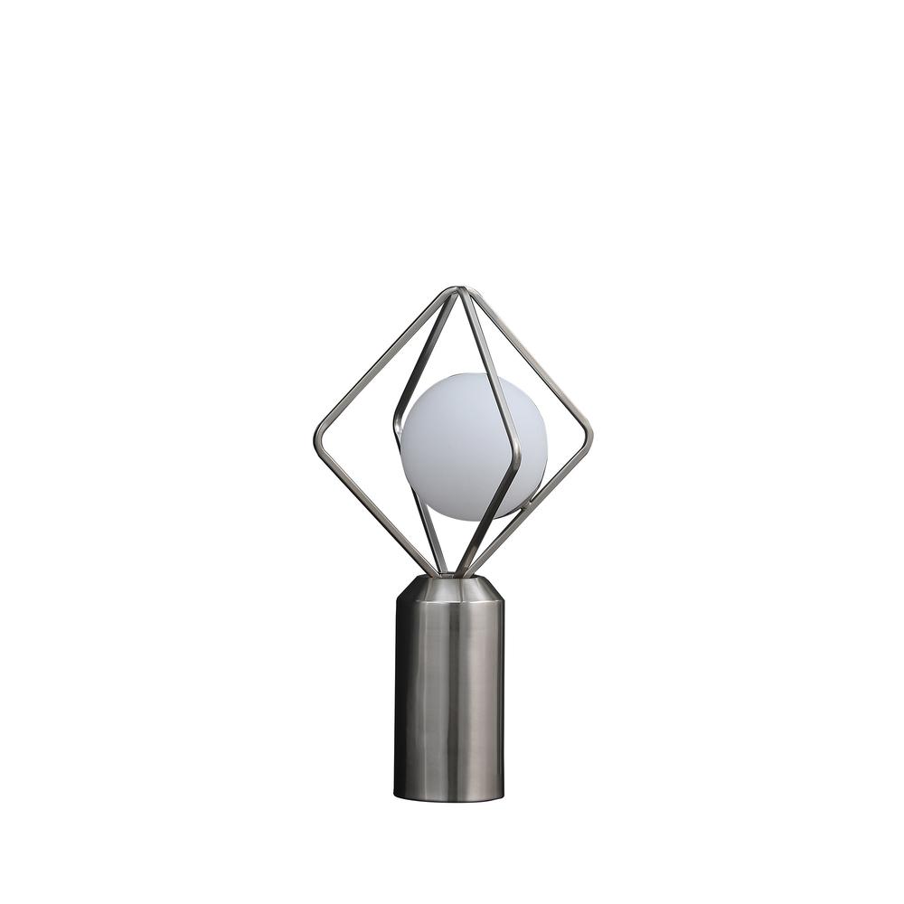 20" Silver Geometric Pedestal Contemporary Table or Desk  Lamp. Picture 2