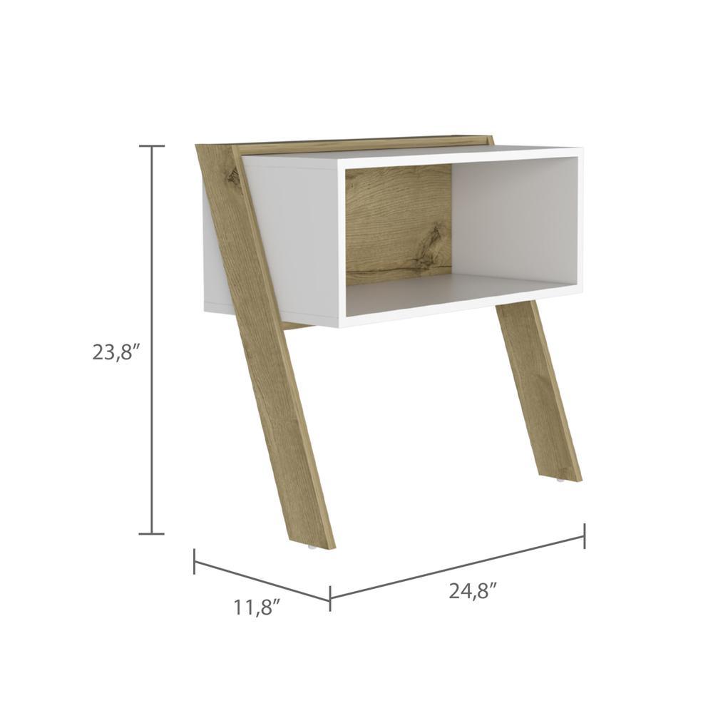 24" Light Oak and White Nightstand. Picture 5