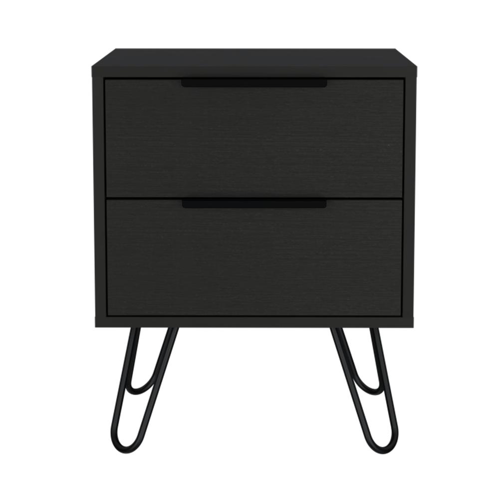 22" Black Wengue Two Drawer Nightstand. Picture 1