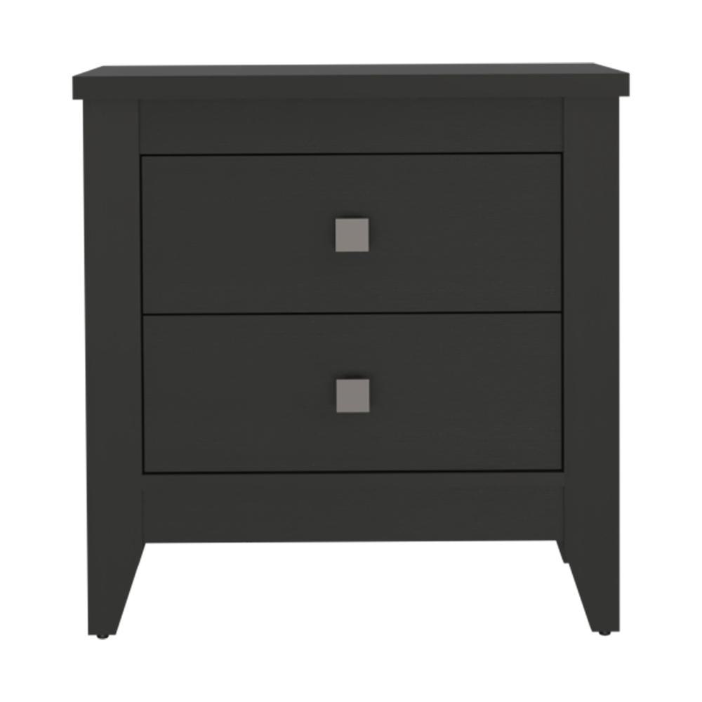 24" Black Wengue Two Drawer Nightstand. Picture 1