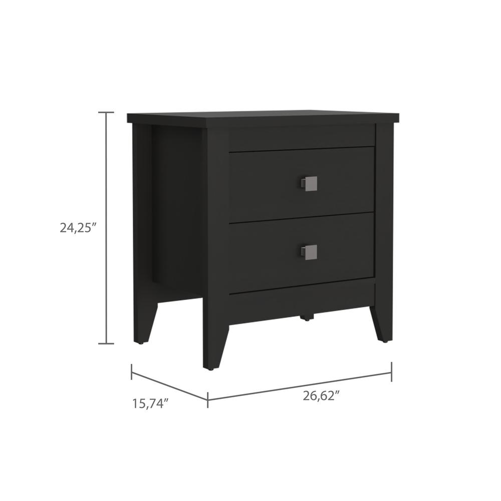 24" Black Wengue Two Drawer Nightstand. Picture 5